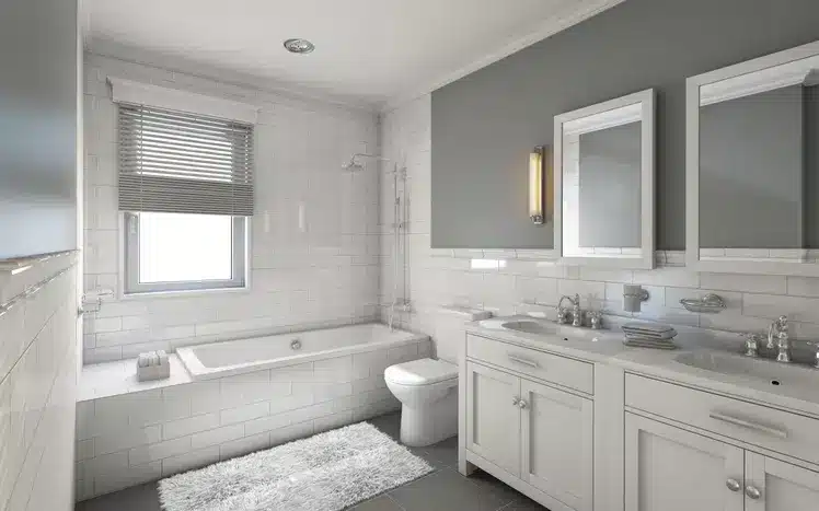 bathroom renovation with dual sinks